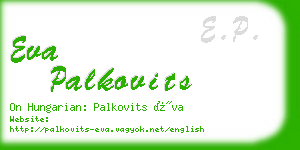 eva palkovits business card